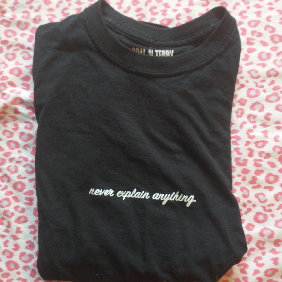 NEW Coal n Terry Never Explain Anything Black Tee Small - Picture 3 of 4